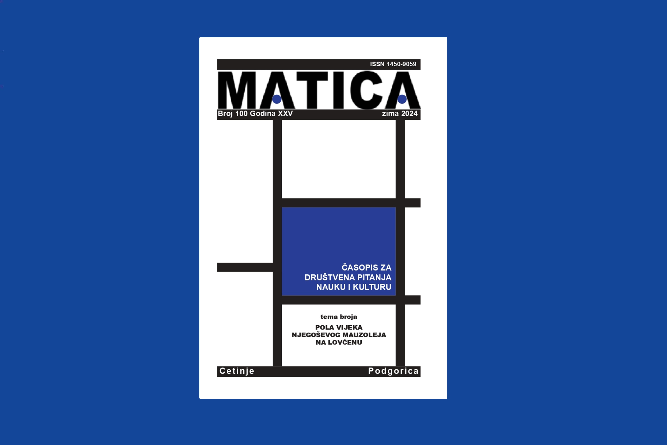 Matica Boja Stoti – jubilarni broj časopisa MATICA - Matica crnogorska